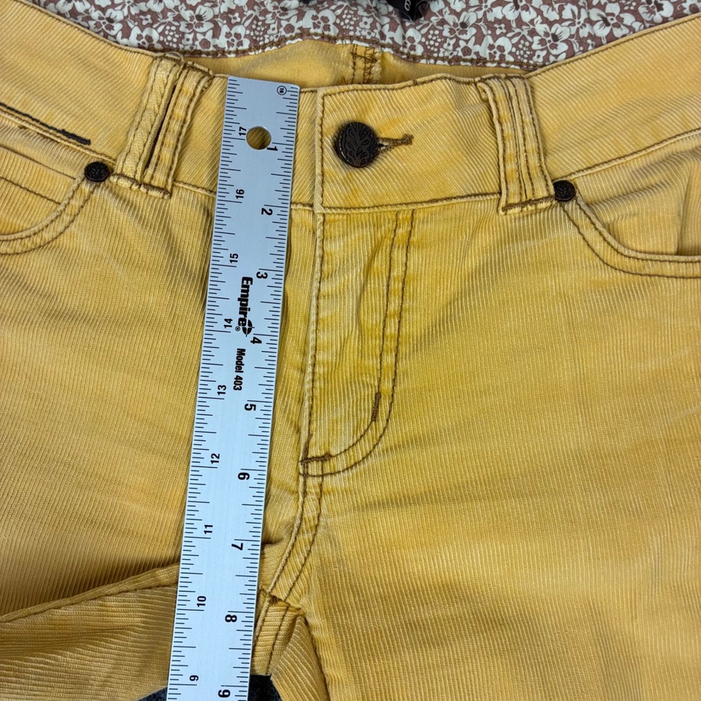 Vintage Prana Women Mustard Yellow Corduroy Straight Leg Pant 6 Boho Outdoor - Picture 4 of 10